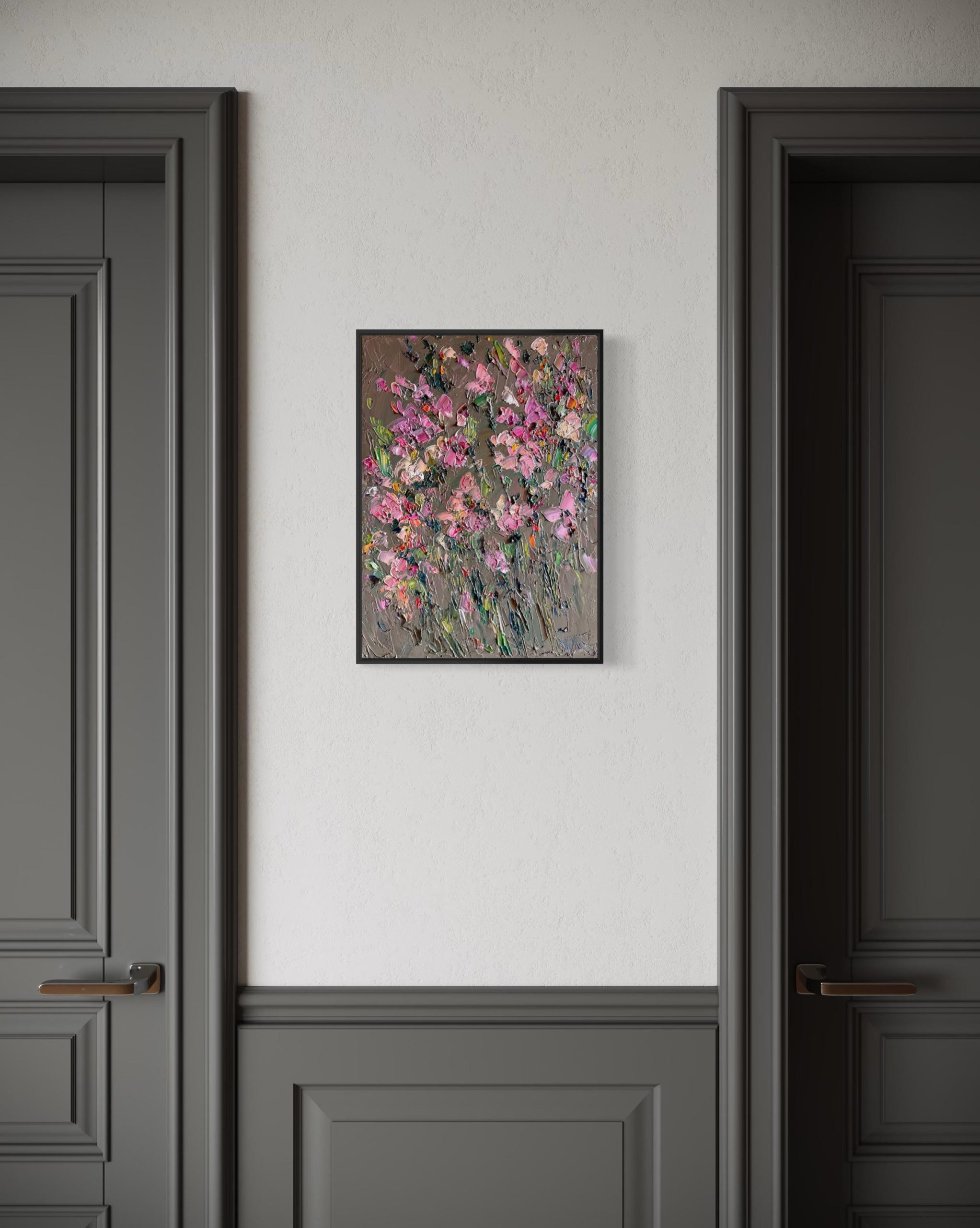 PINK BLOSSOM FLORAL ORIGINAL OIL PAINTING - Image 3